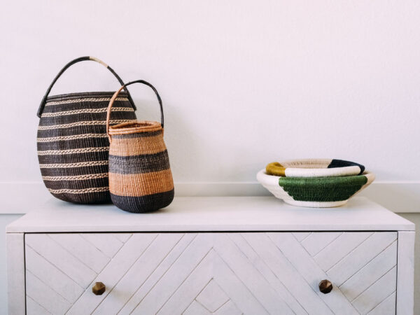 Coil Woven Sisal Basket - Image 2